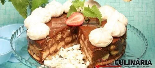 Marquise de chocolate com palitos de champanhe