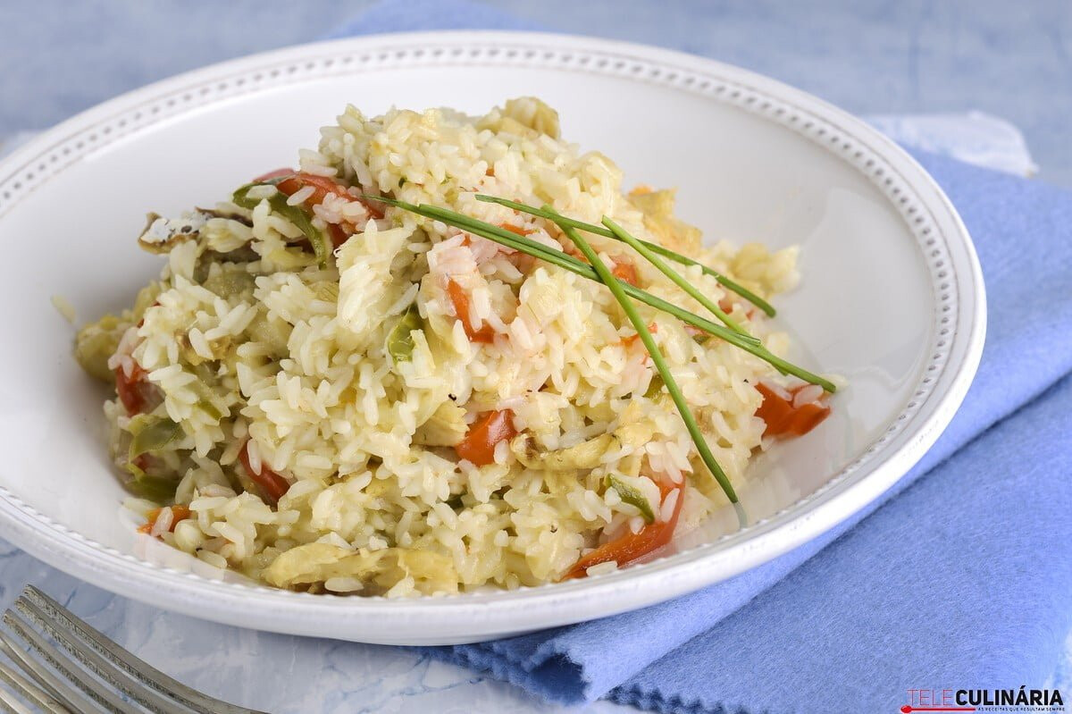 Arroz de bacalhau com pimentos