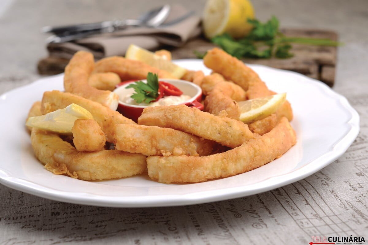 Tiras de choco com molho picante