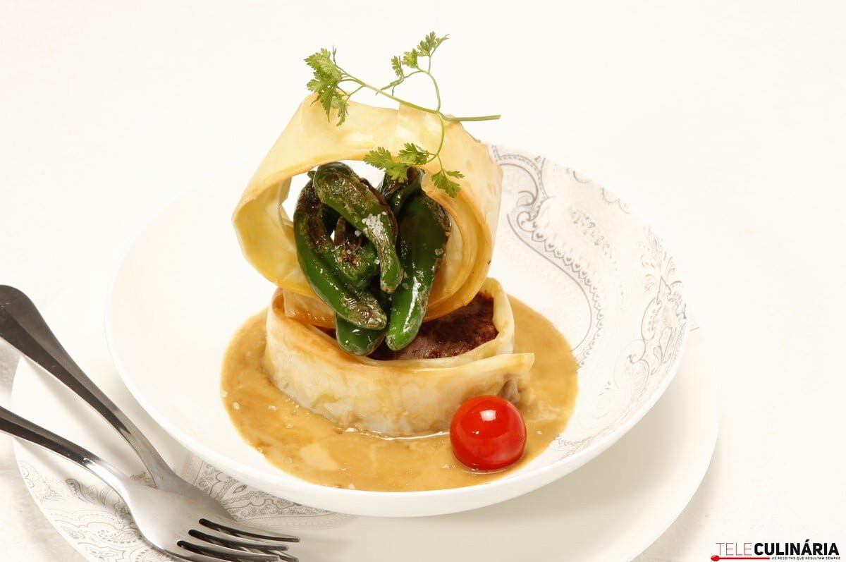 Filet mignon com creme de café e whisky