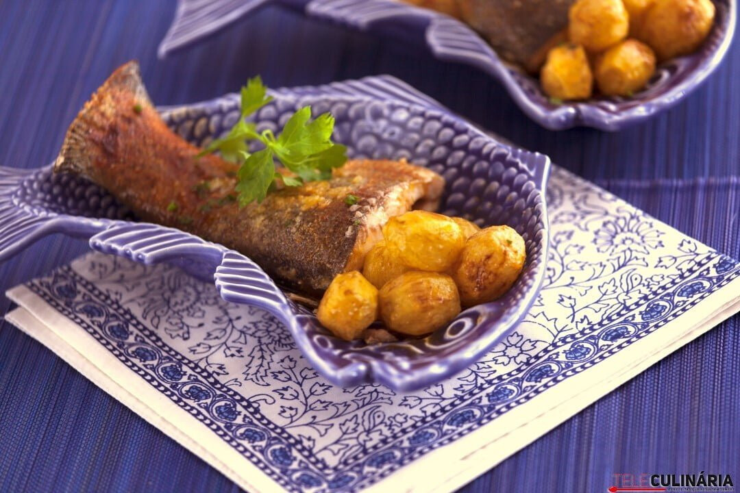 Truta salmonada no forno