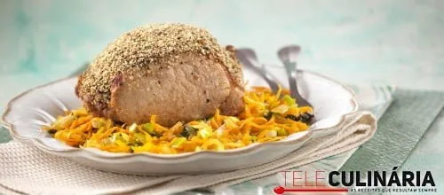 Lombo de porco em crosta de especiarias