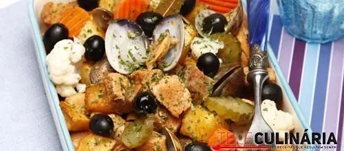 Carne de porco com conchinhas