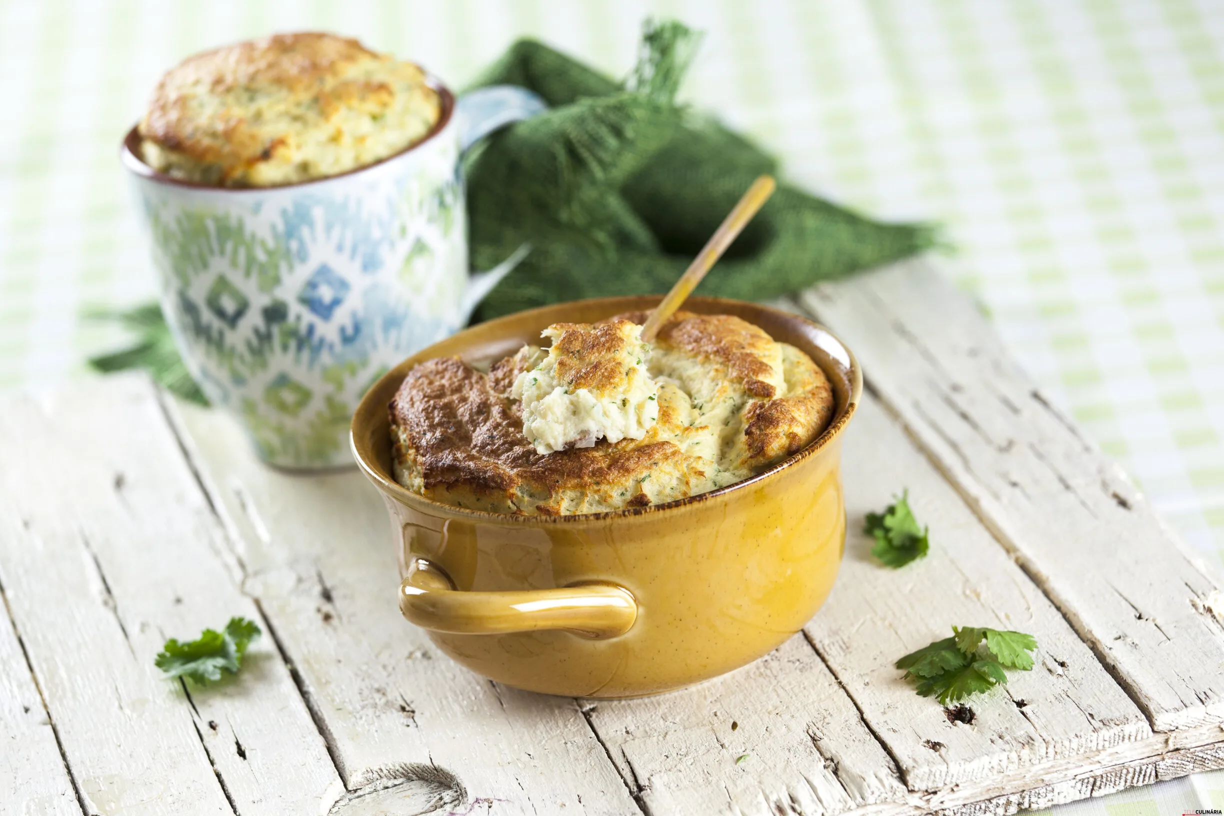 Soufflé de pescada e coentros