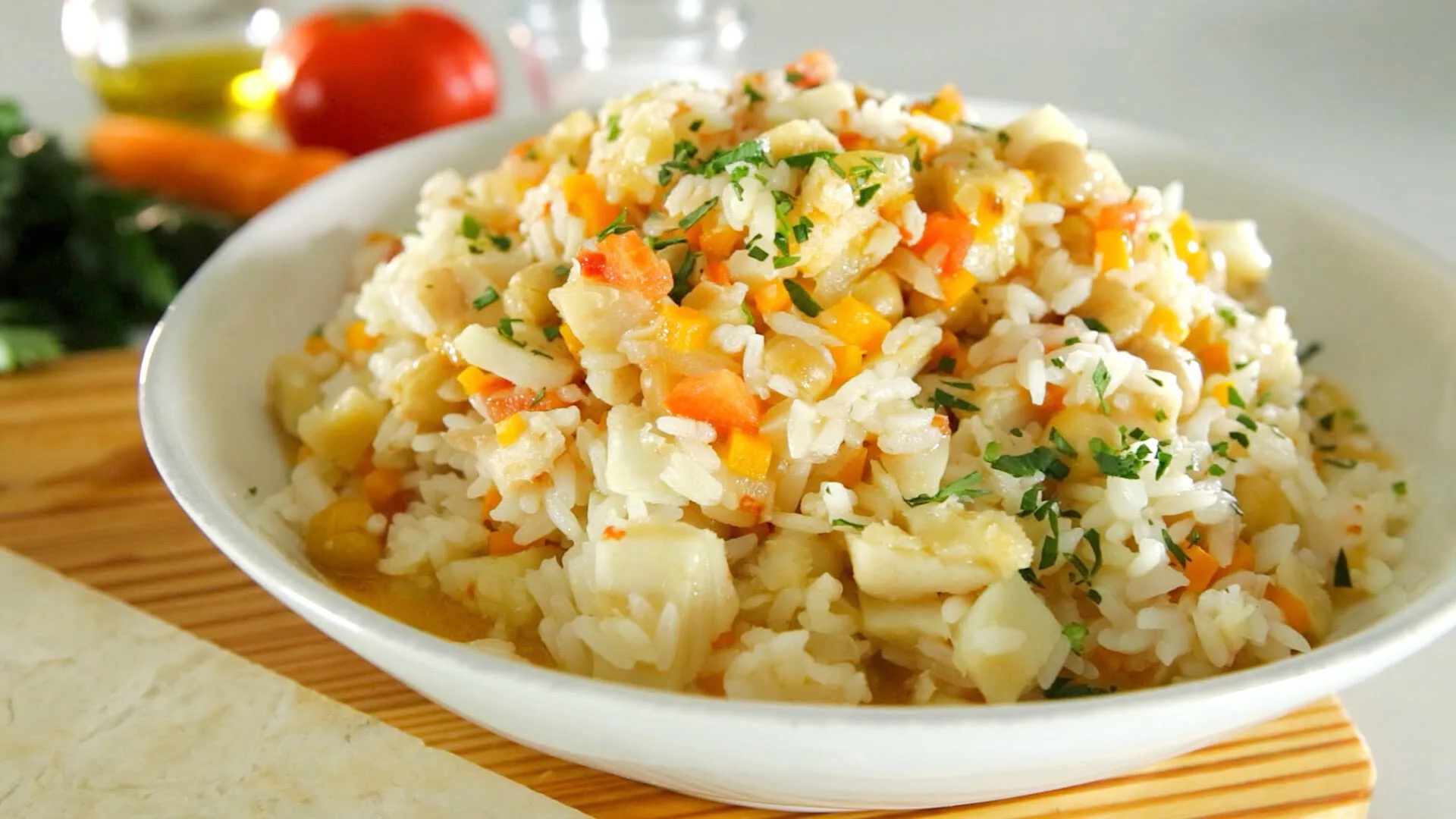 Arroz de bacalhau com grão
