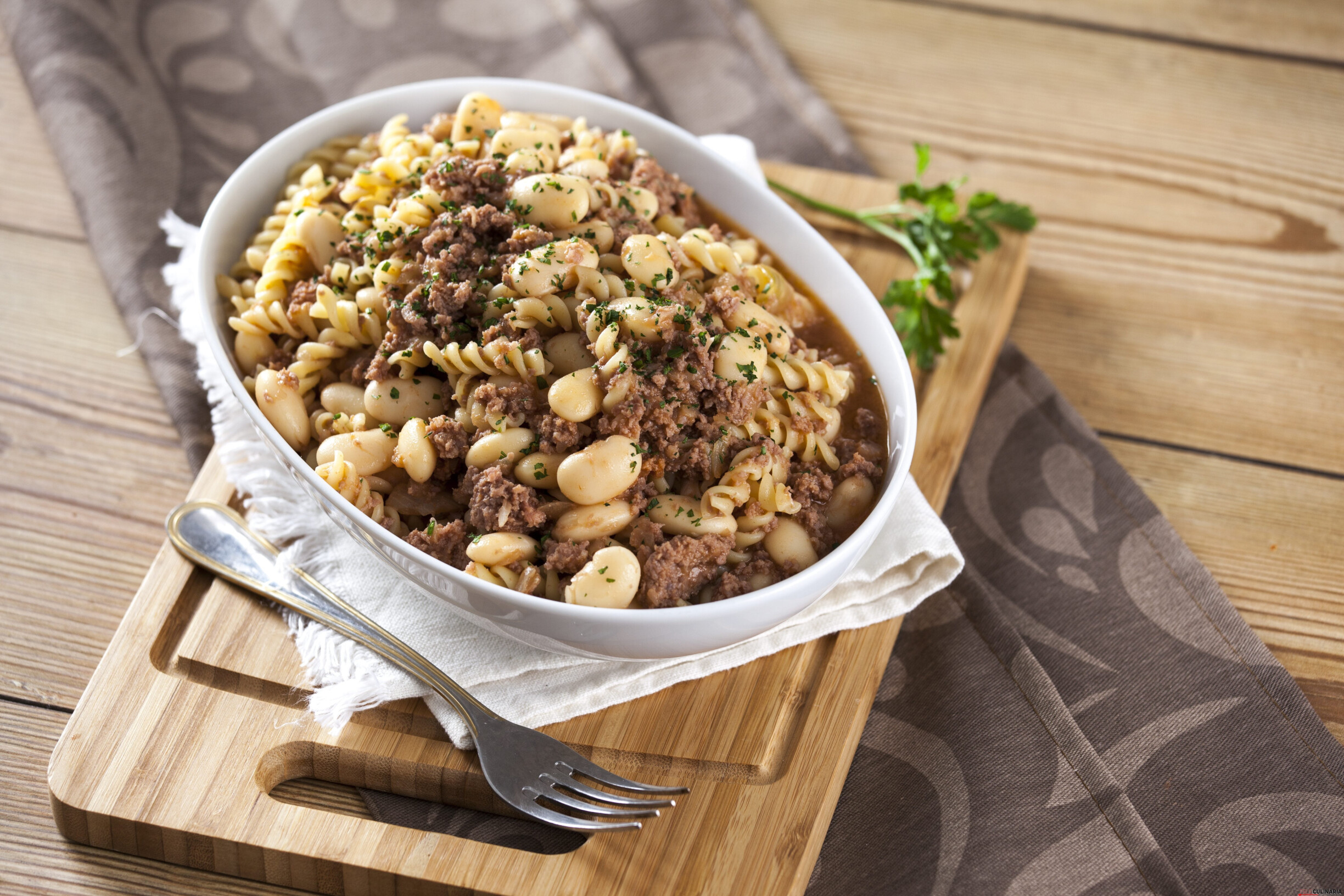 Carne picada com massa e feijoca (robot de cozinha)