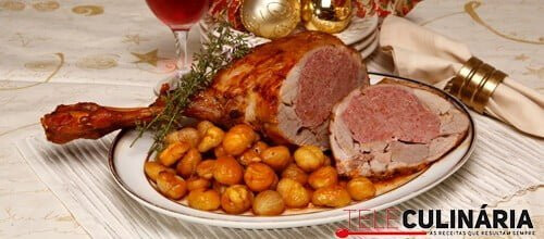 Perna de borrego recheada