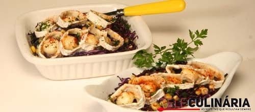 Gratinado de couve-roxa com chèvre