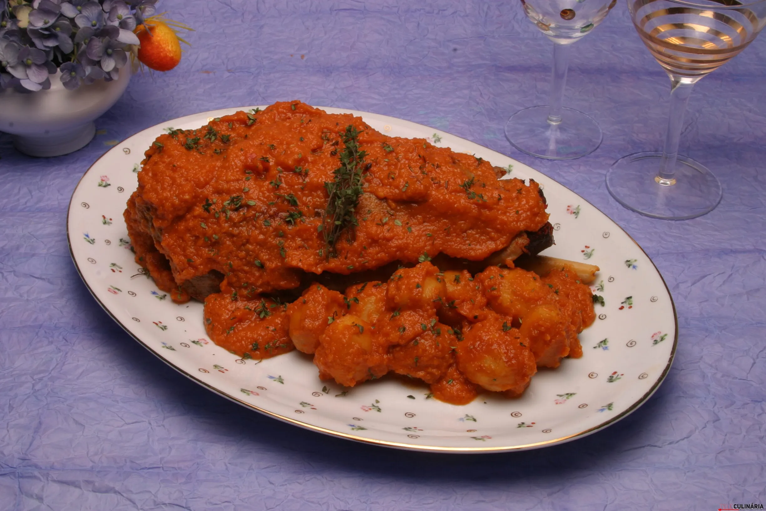 Perna de borrego no forno (robot de cozinha)