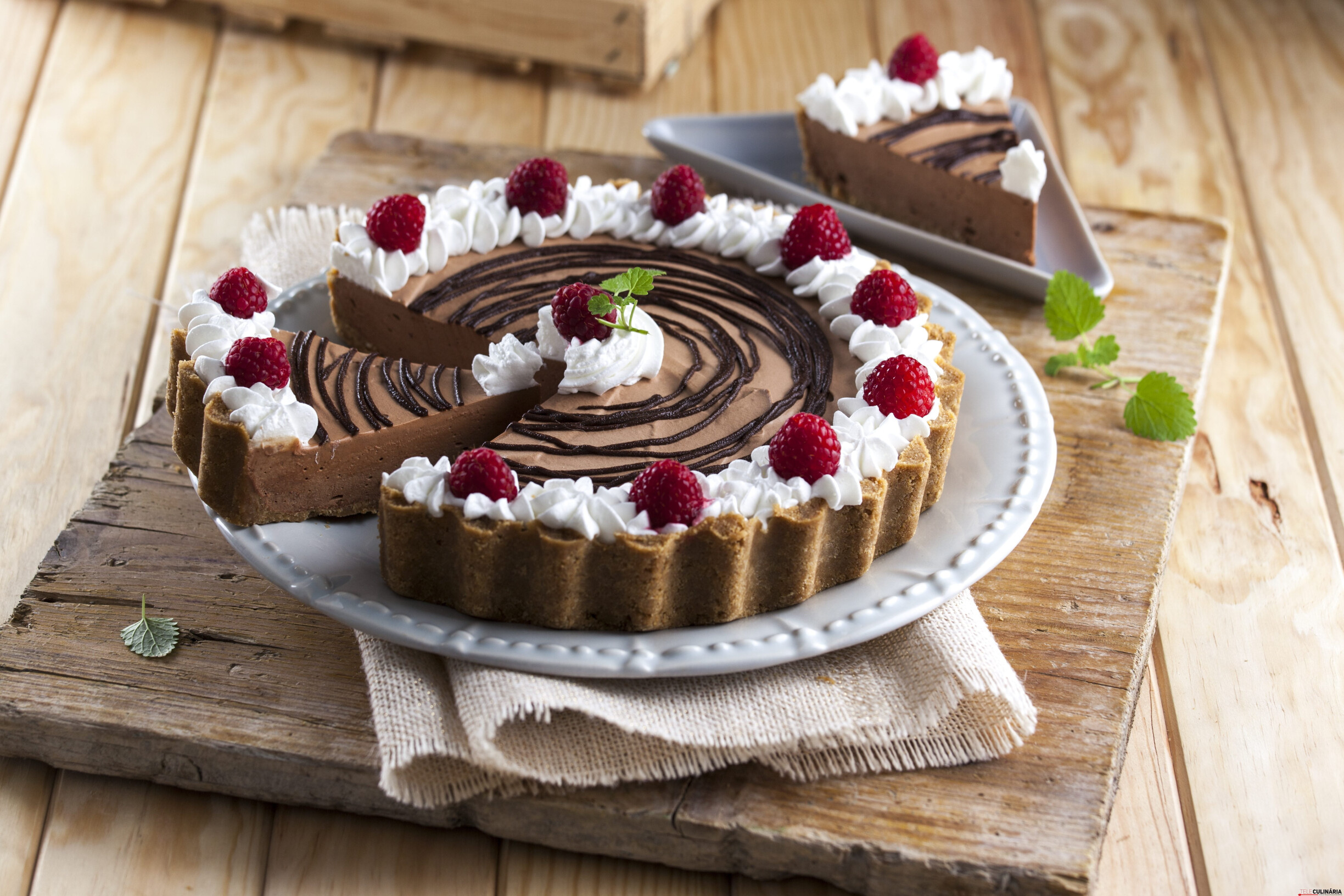 Tarte de chocolate com framboesas