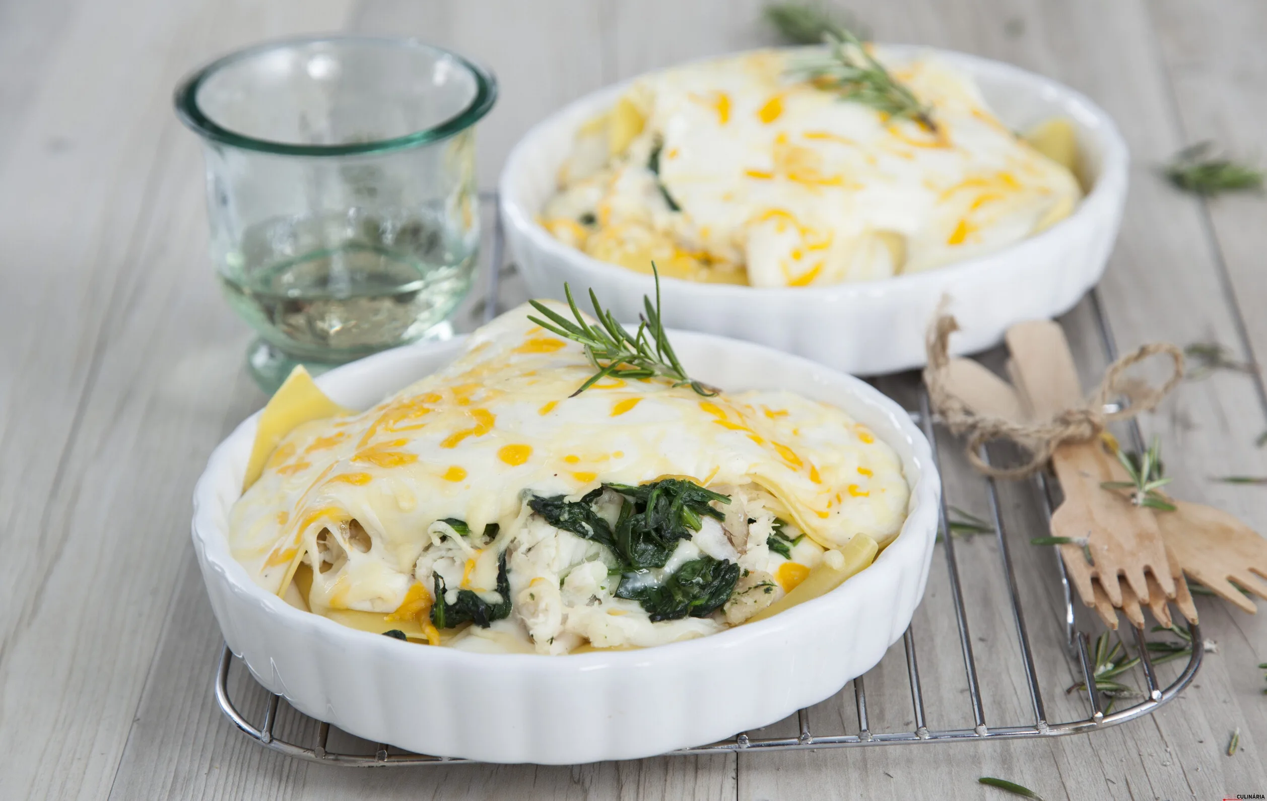 Lasanha de peixe com espinafres (robot de cozinha)