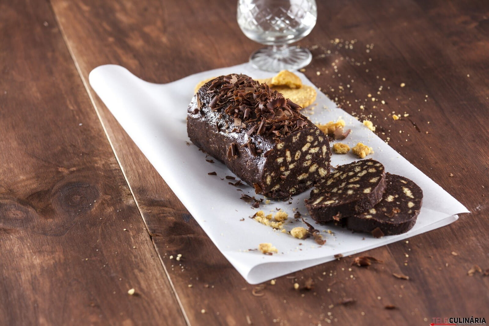 Receita de salame de chocolate negro