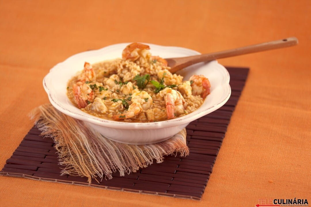 Arroz de tamboril e camarão