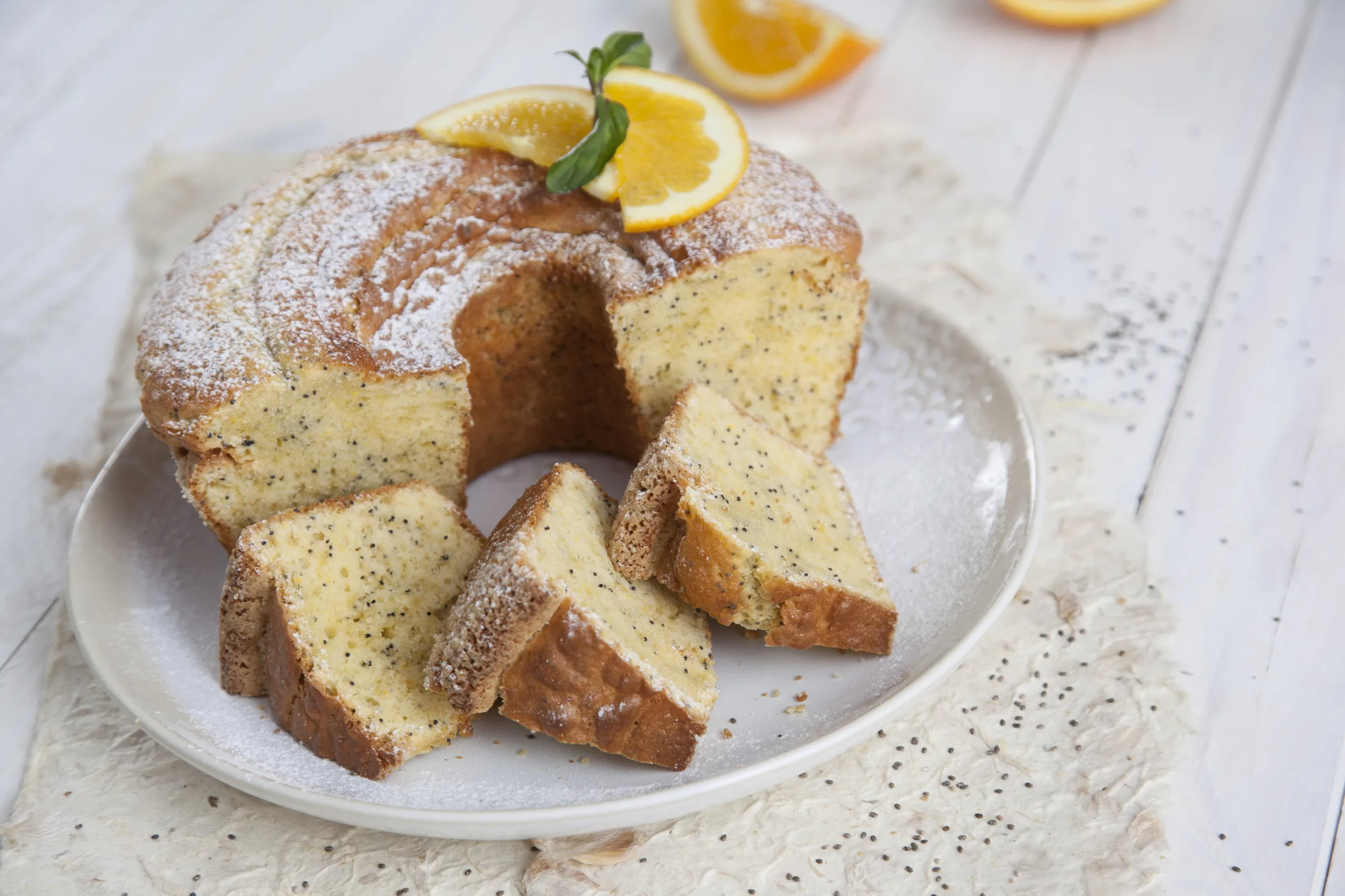 Bolo de laranja com sementes de papoila (robot de cozinha)