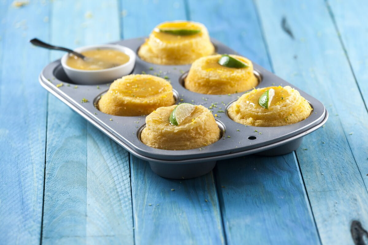Queijadas de limão com lima