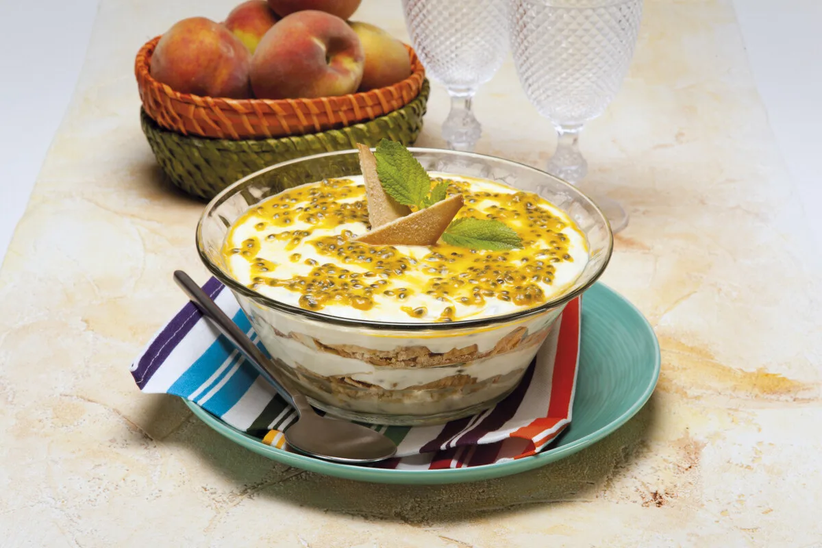 Delícia de maracujá com bolacha