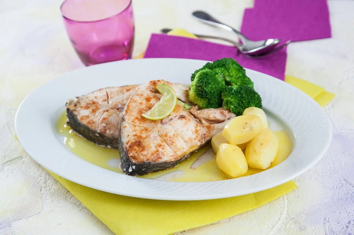 Perca no forno com lima