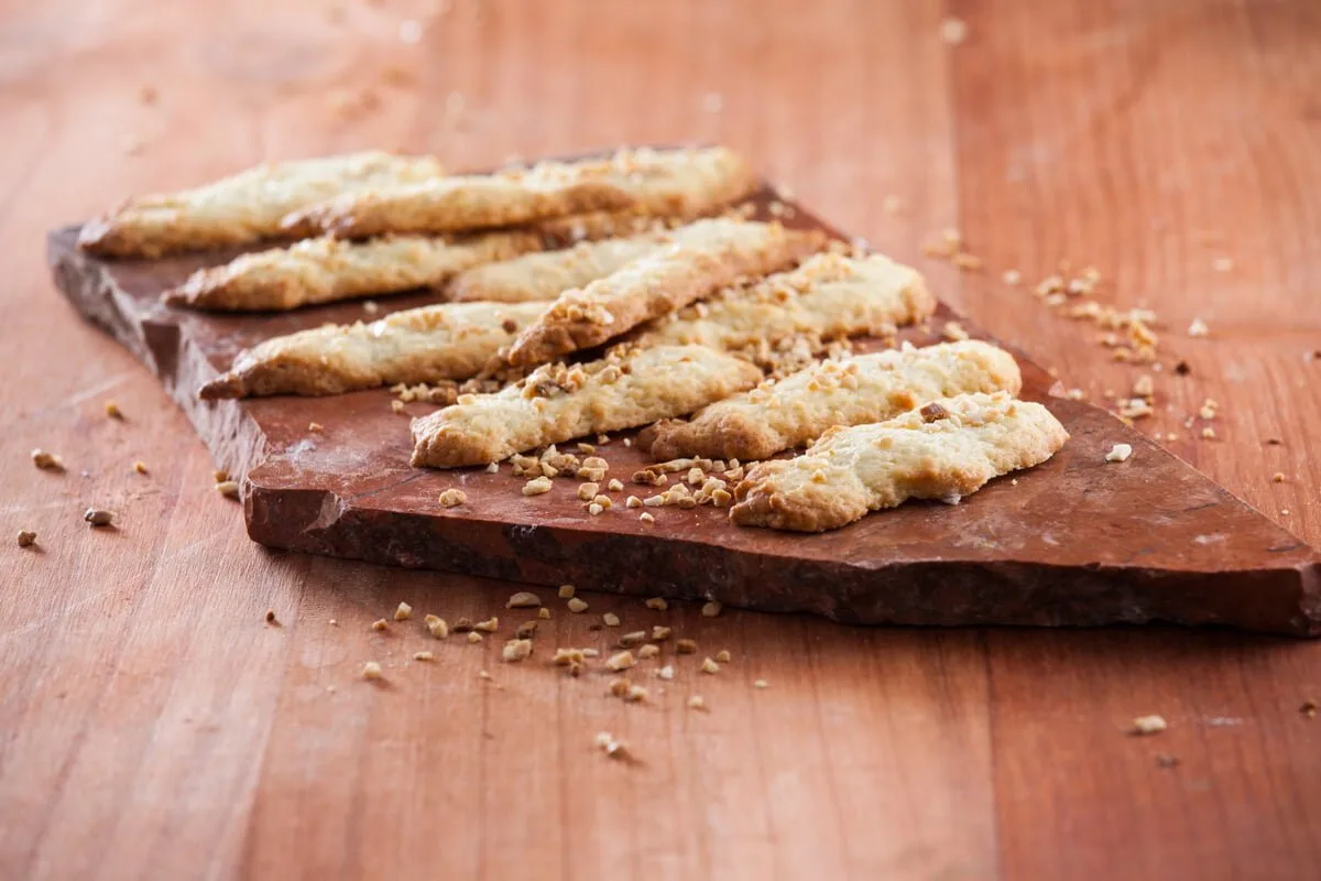 Línguas de girafa com amêndoas