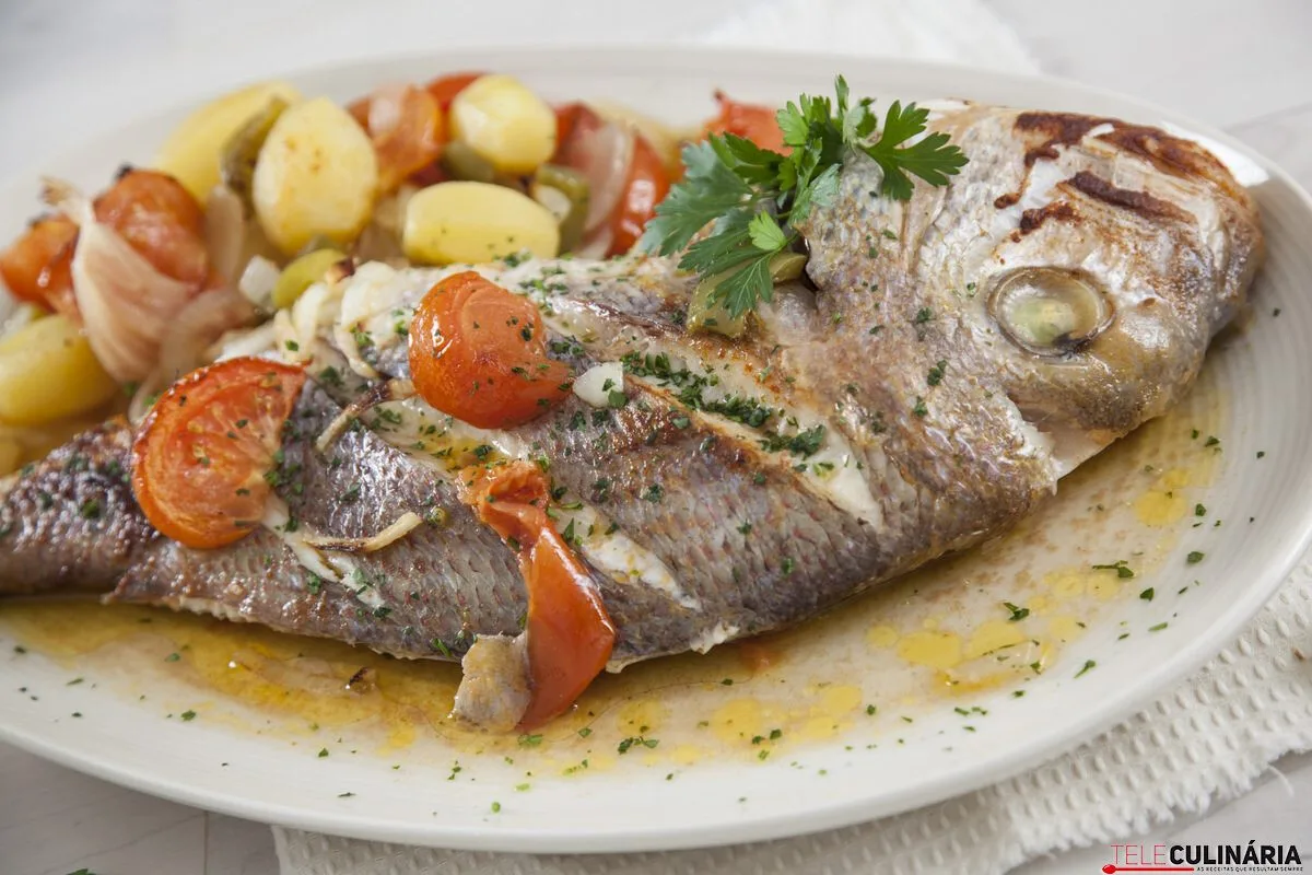 Pargo no forno com batatinhas assadas