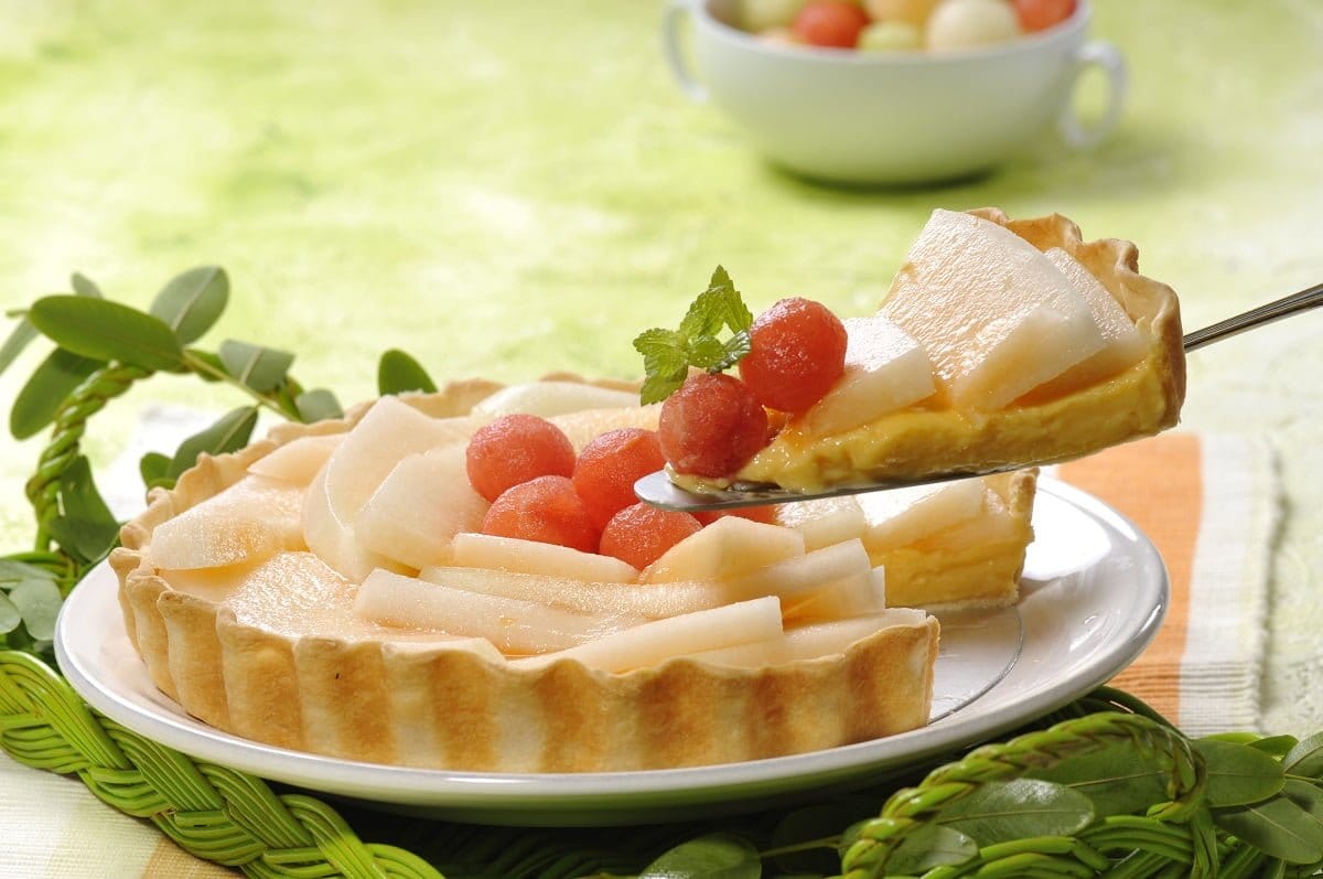 tarte de meloa e melão