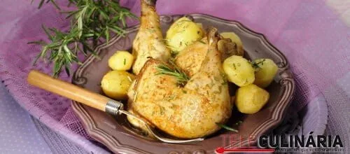 Pernas de frango assadas no forno