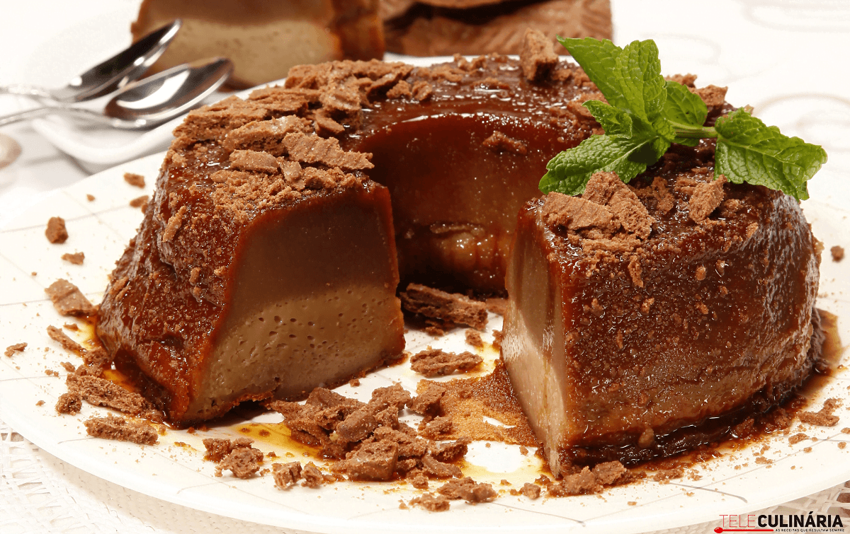 Pudim de bolacha de chocolate