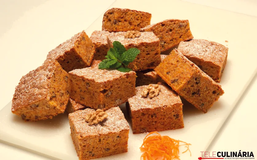 Cubos de cenoura e noz