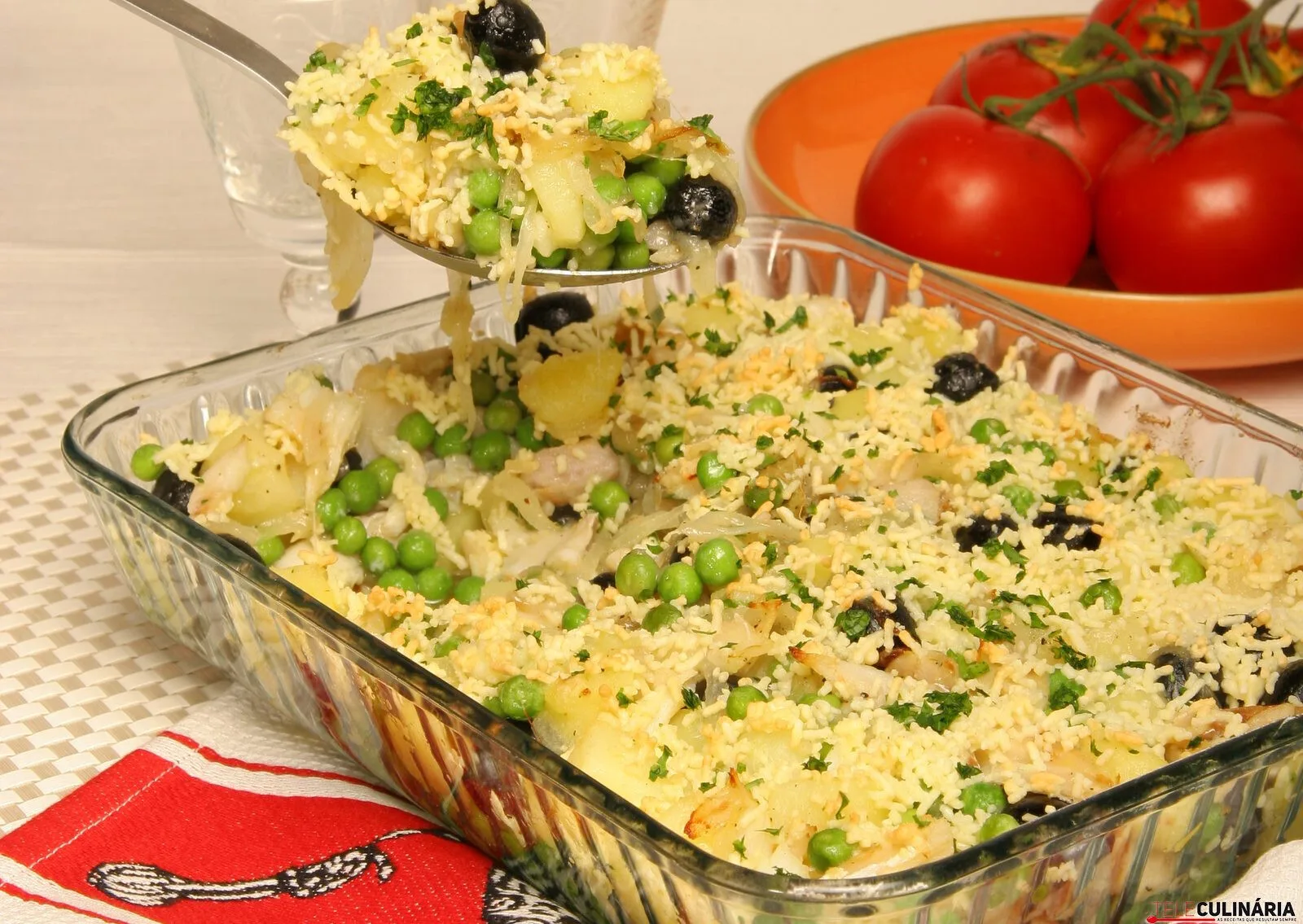 Salada quente de bacalhau