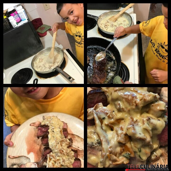 Lombo de vaca ao molho de alho francês e natas