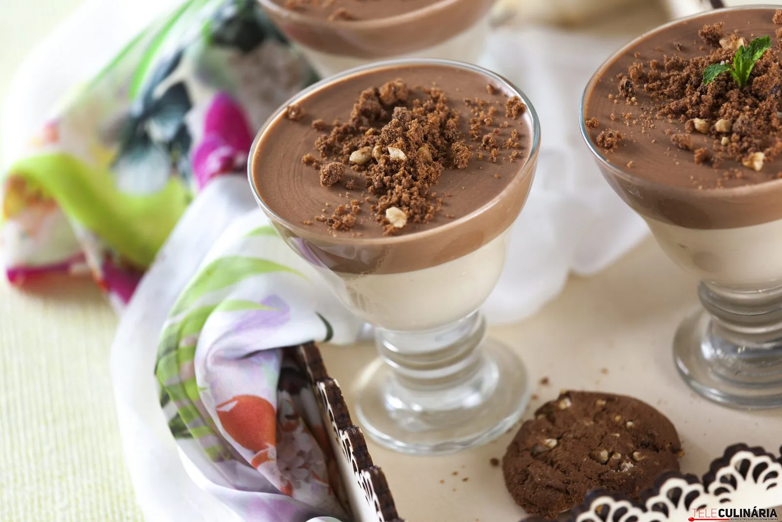 Parfait de chocolate e caramelo