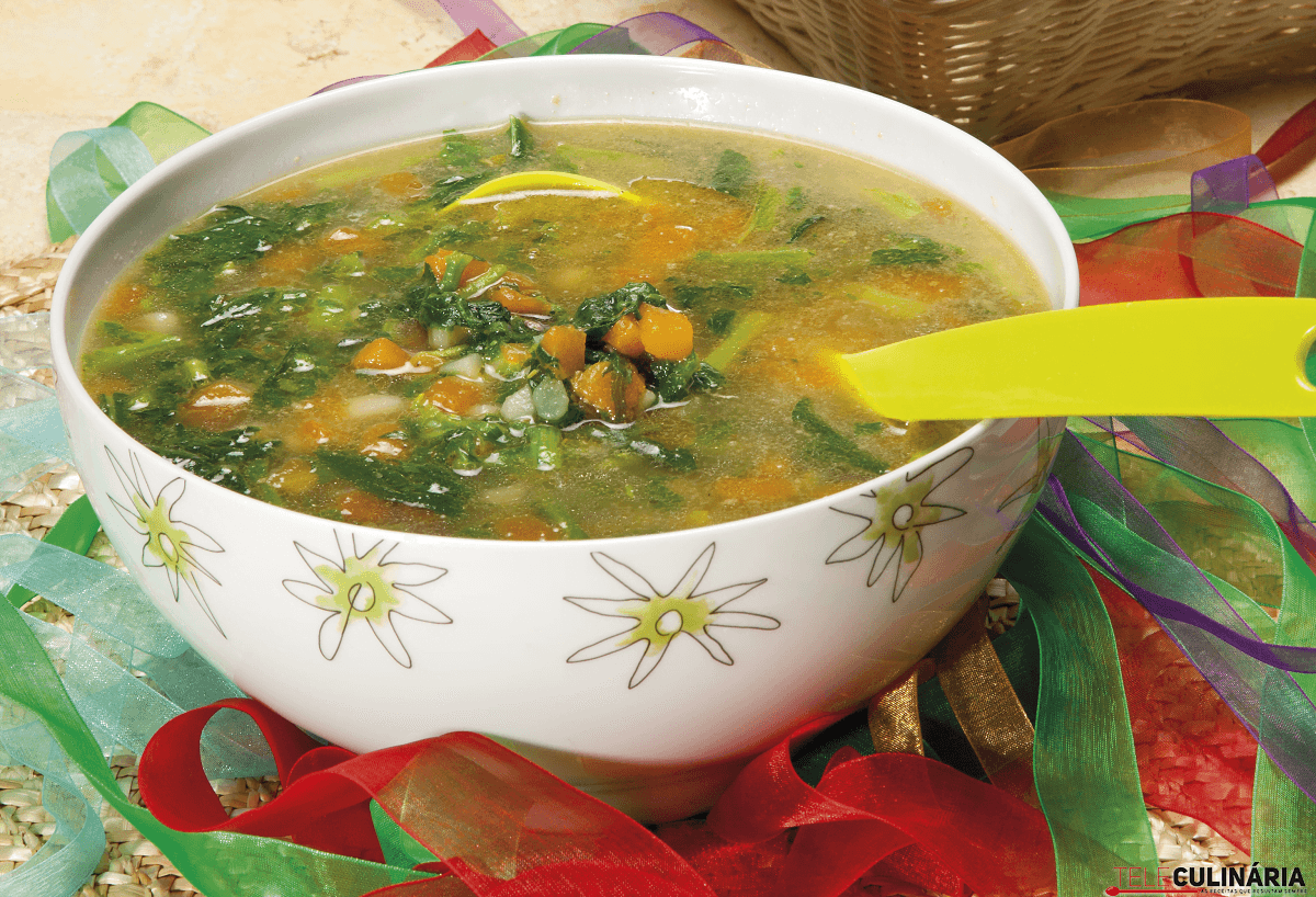 sopa de grelos com abóbora