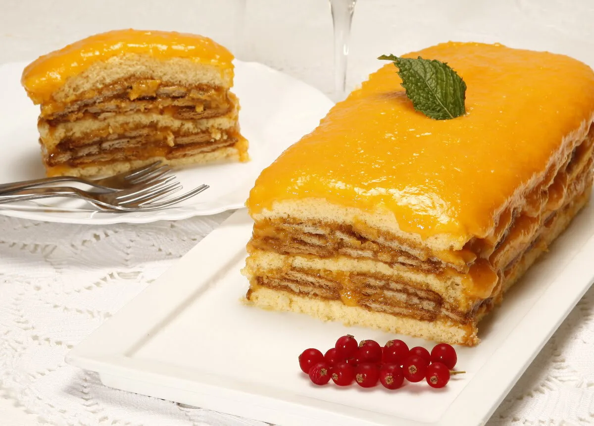 Surpresa de bolacha com ovos-moles