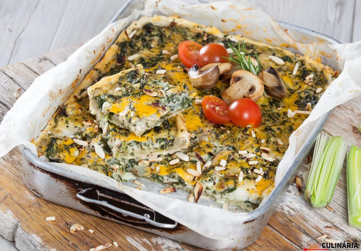 Tarte de pescada e grelos (robot)