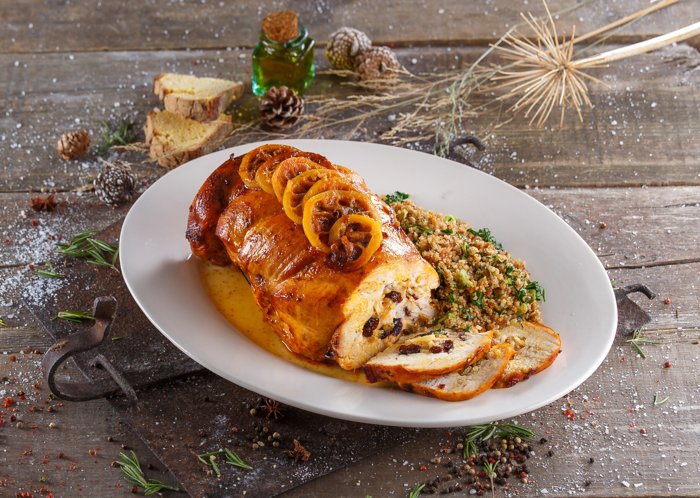 Peito de peru recheado