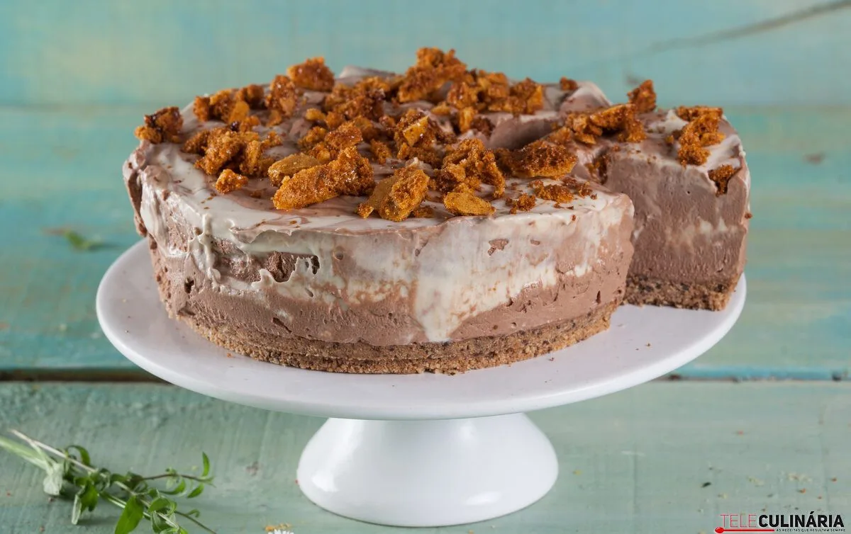 Cheesecake de chocolate e caramelo (robot de cozinha)