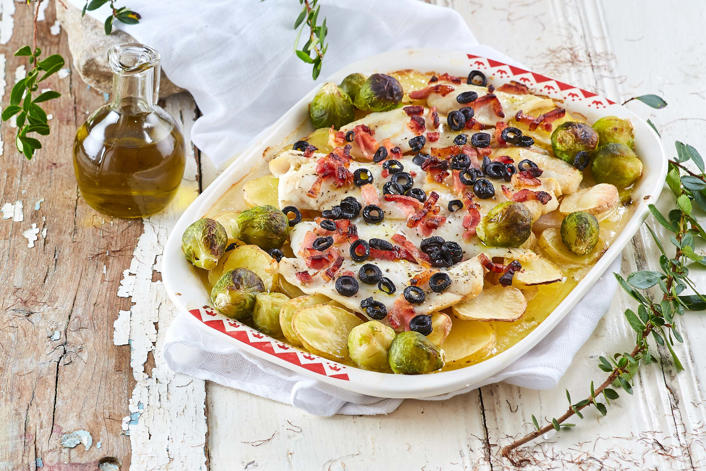 Filetes de pescada no forno