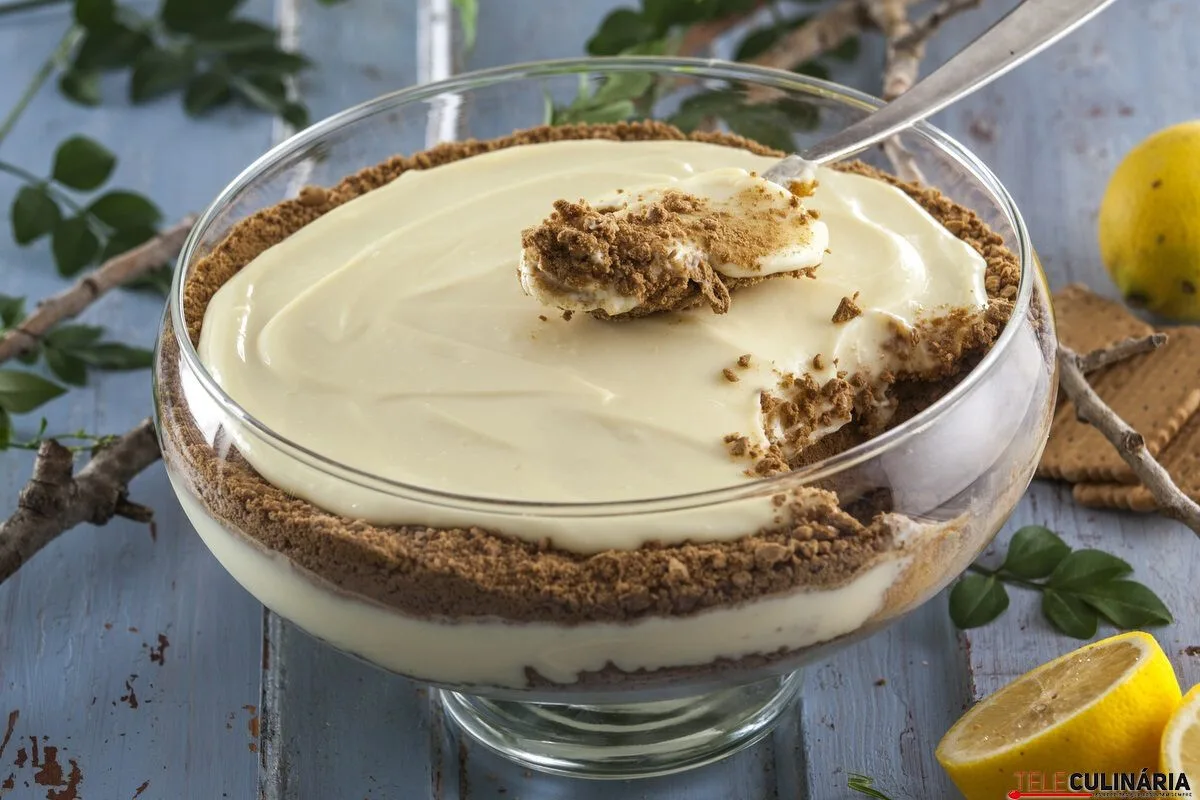 Receita de creme de limão com bolacha