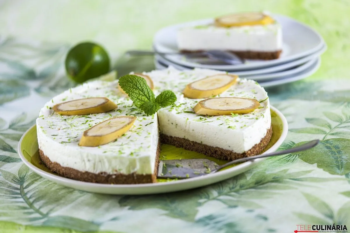 Cheesecake de banana e lima