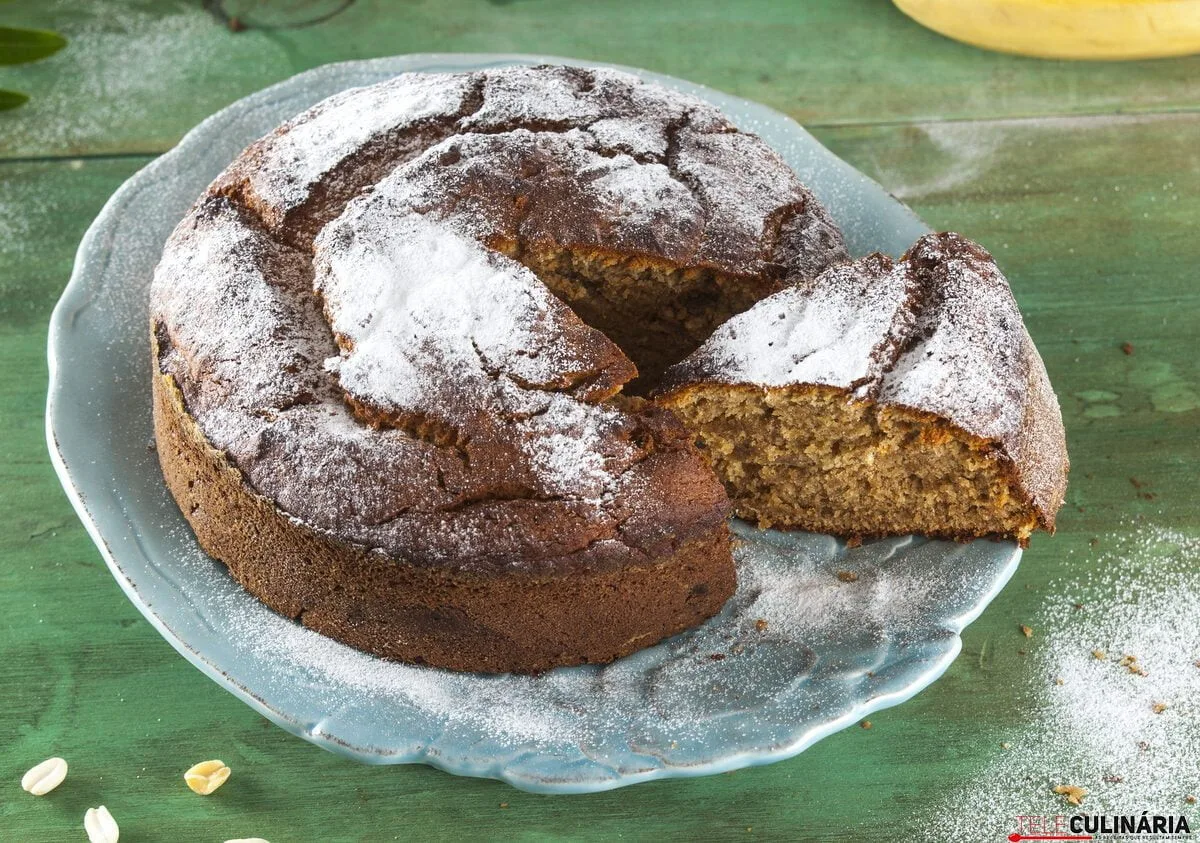 Bolo de banana com manteiga de amendoim