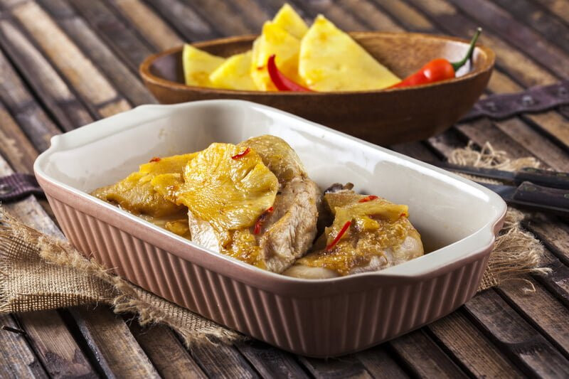Frango com abacaxi picante