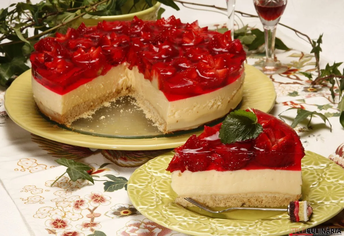 Bolo fresco de morangos