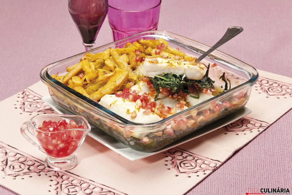 Pescada no forno com batata-doce