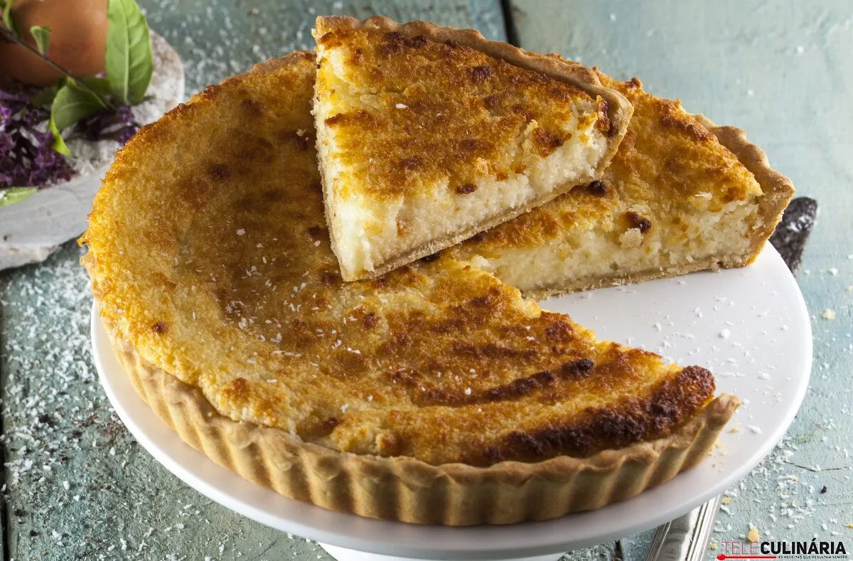 Tarte de chocolate branco e coco