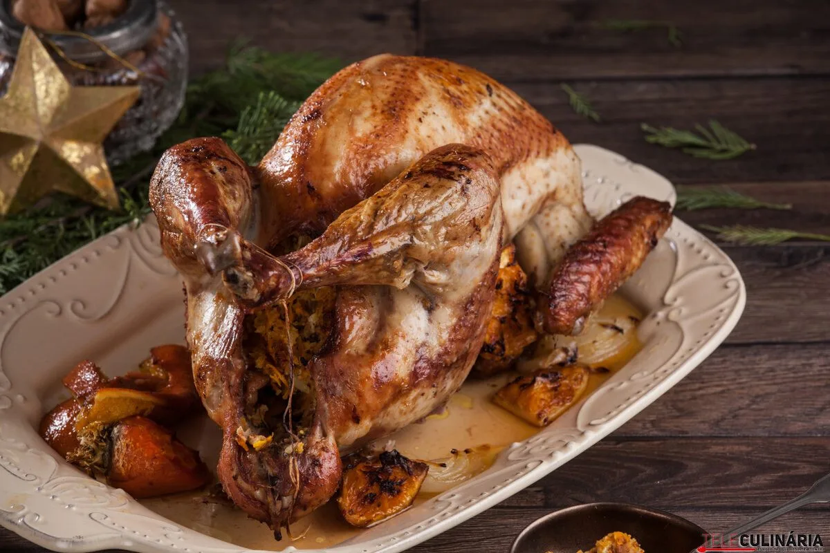 Receita de peru recheado da aldeia