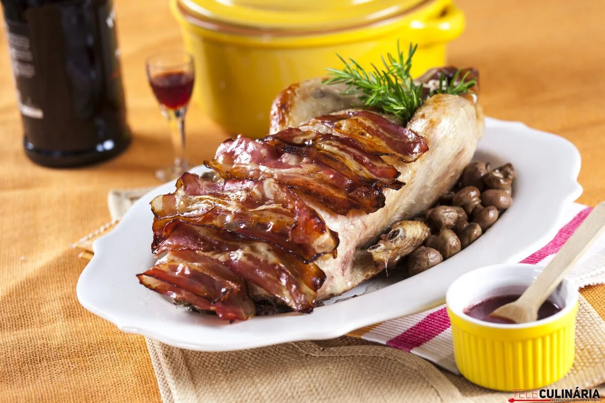Pato assado com vinho do porto