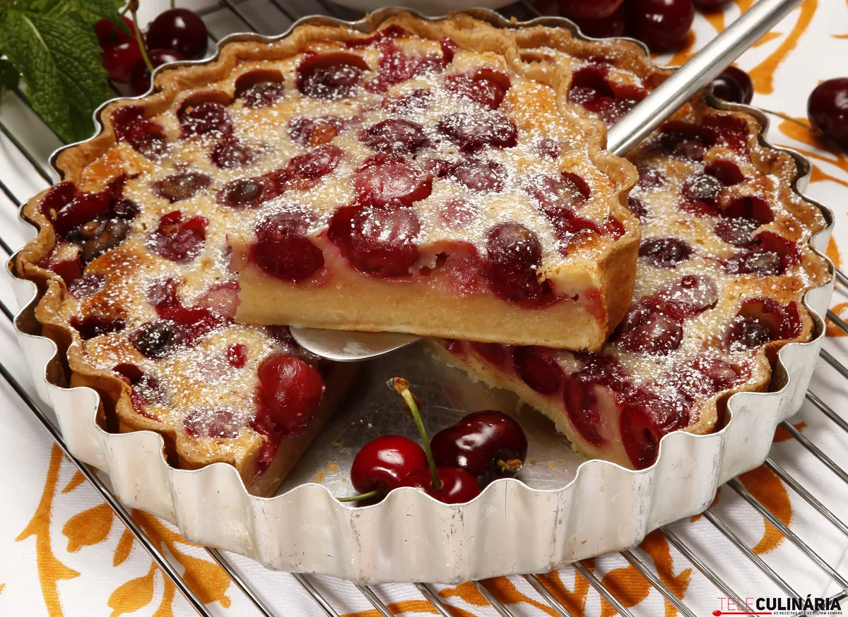 Tarte de cerejas com iogurte