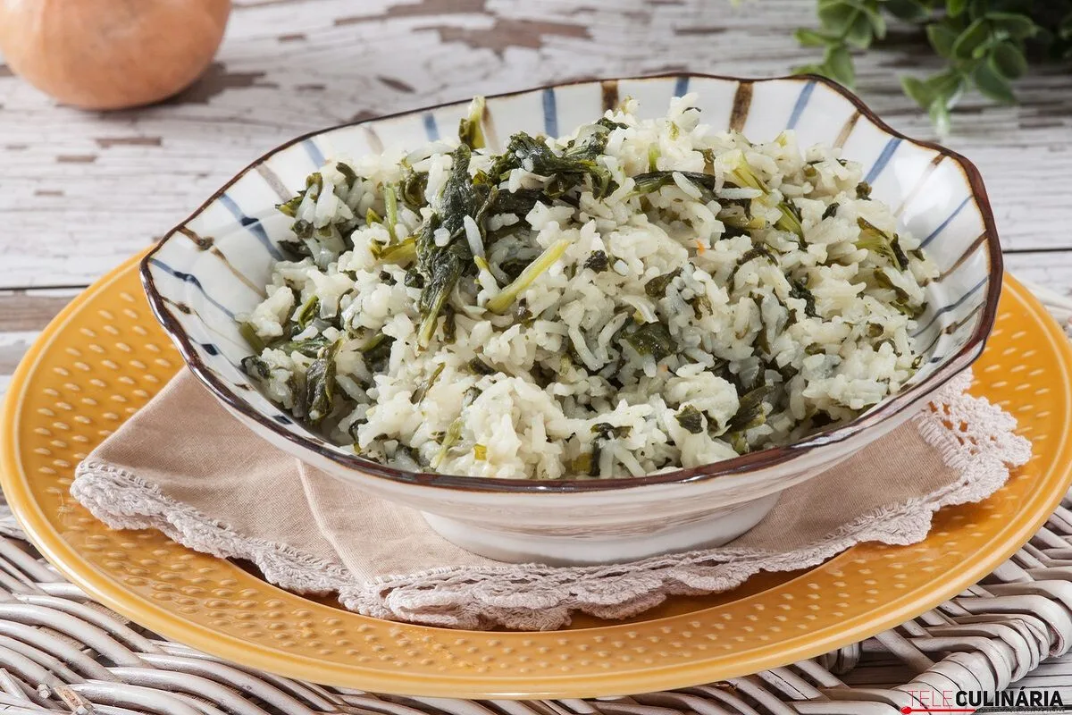 Receita de arroz de grelos