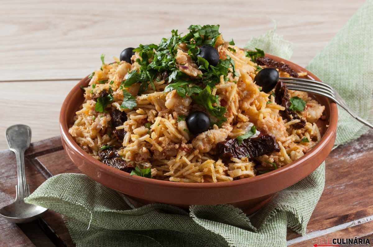 Salada crocante de bacalhau