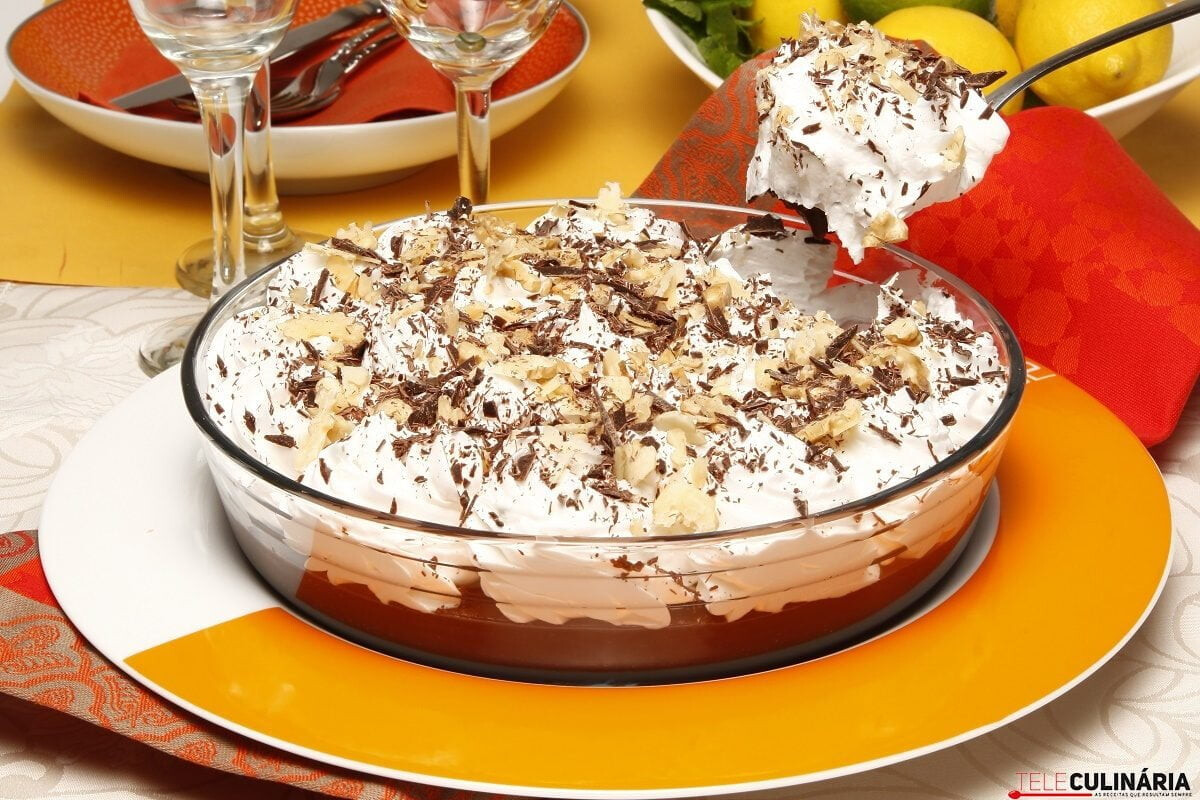 Strogonoff de chocolate com nozes