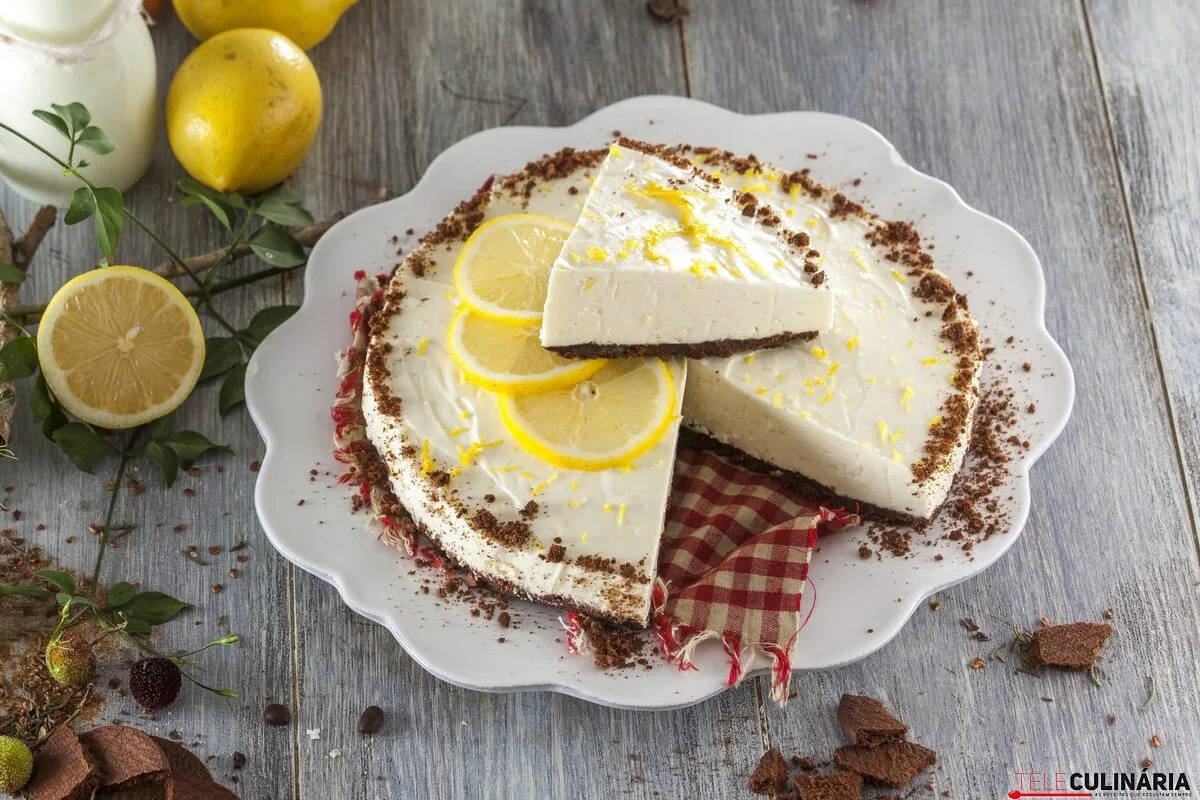 Cheesecake de limão e chocolate
